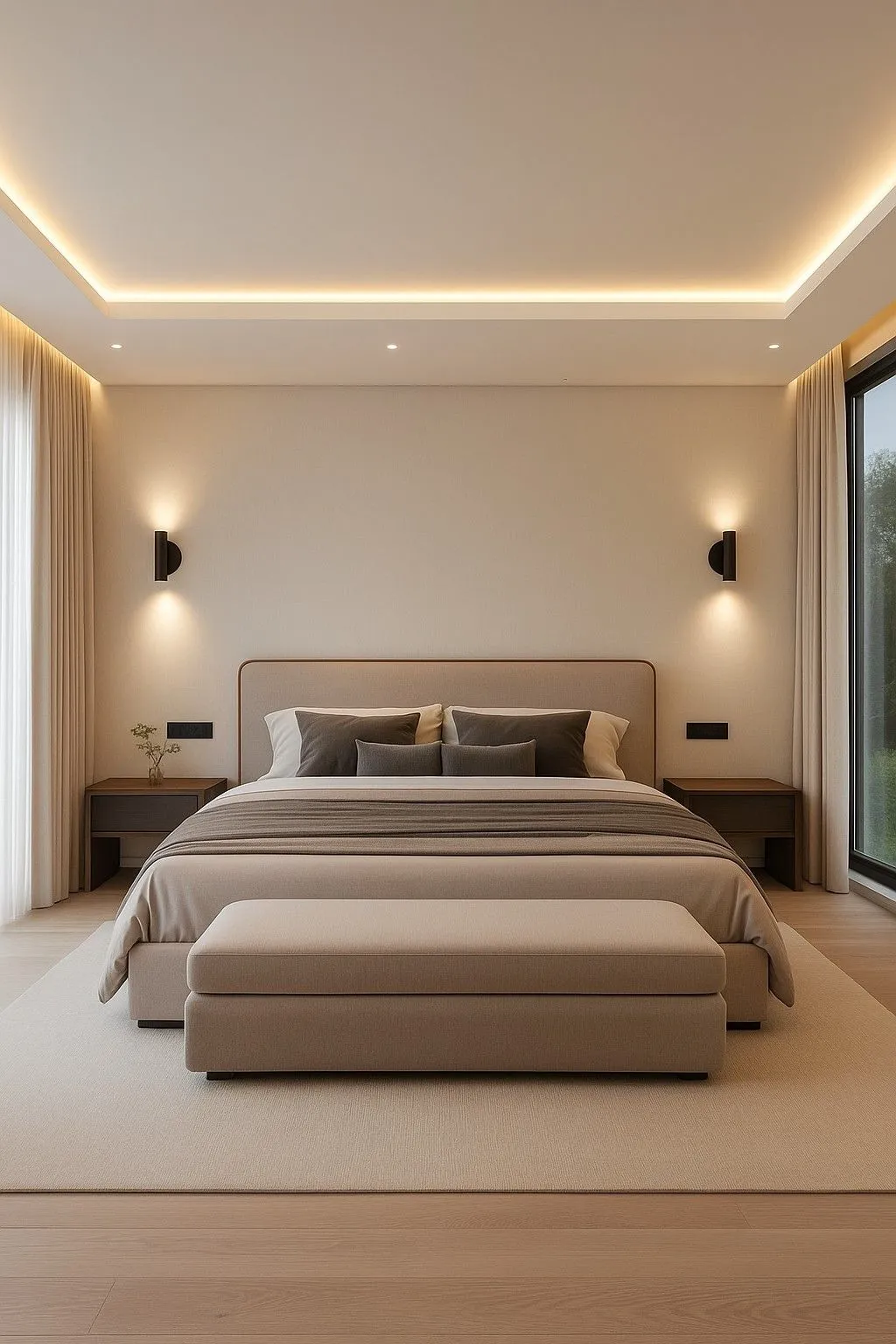 Habitación de hotel con cielorraso durlock
