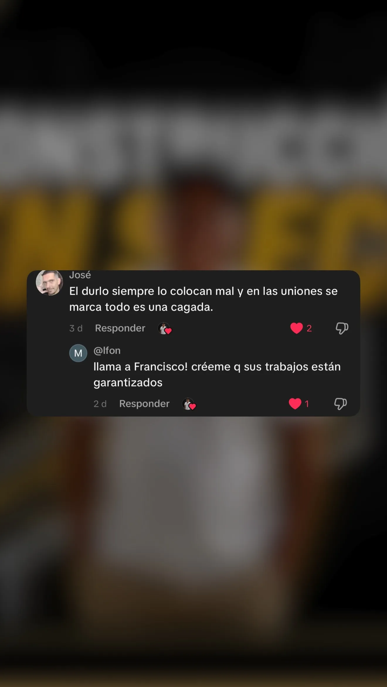 Reseña de cliente de Ferreira en Instagram